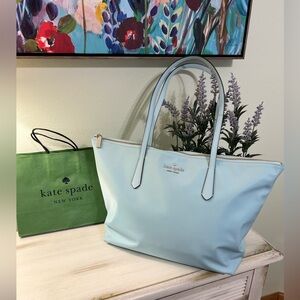 Kate Spade Kitt Nylon Medium Tote Blue Glow